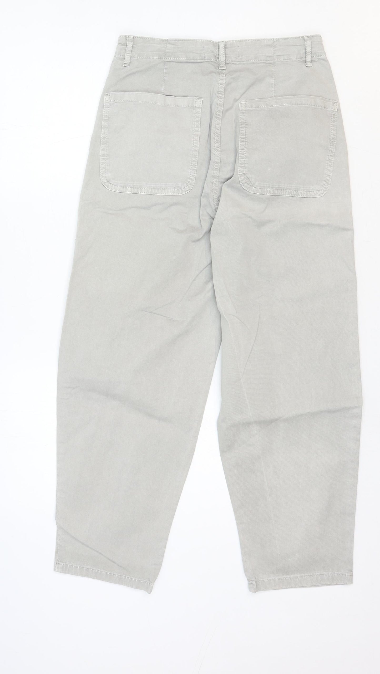 Zara Womens Beige Polyester Tapered Jeans Size 8 Regular Zip