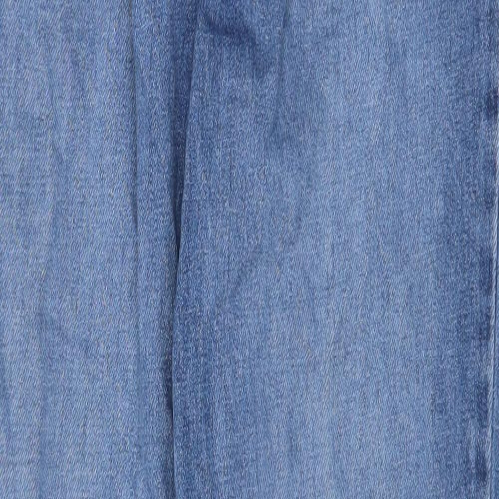 F&F Womens Blue Cotton Tapered Jeans Size 6 Regular Zip