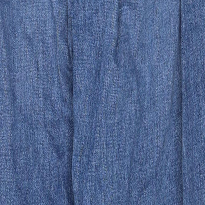 F&F Womens Blue Cotton Tapered Jeans Size 6 Regular Zip