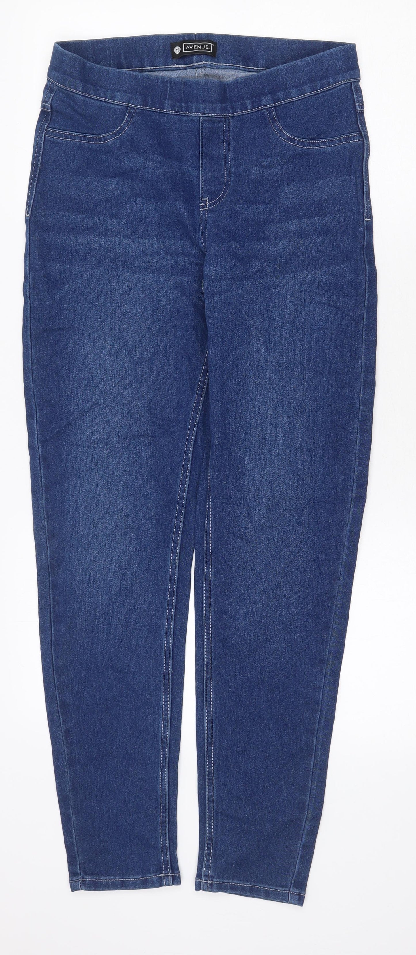 Avenue Womens Blue Cotton Jegging Jeans Size 12 Regular