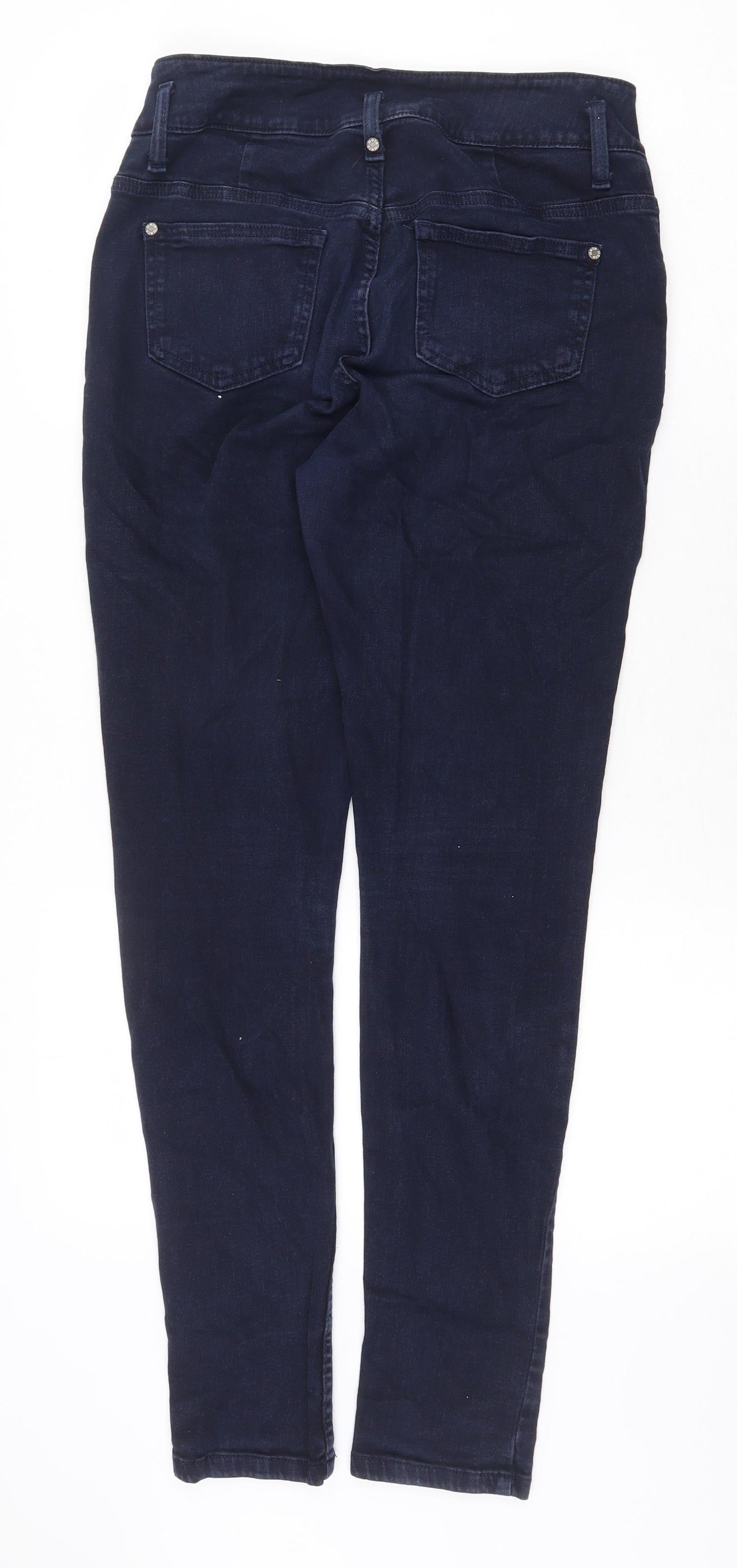 Topshop Womens Blue Cotton Skinny Jeans Size 30 in Regular Zip