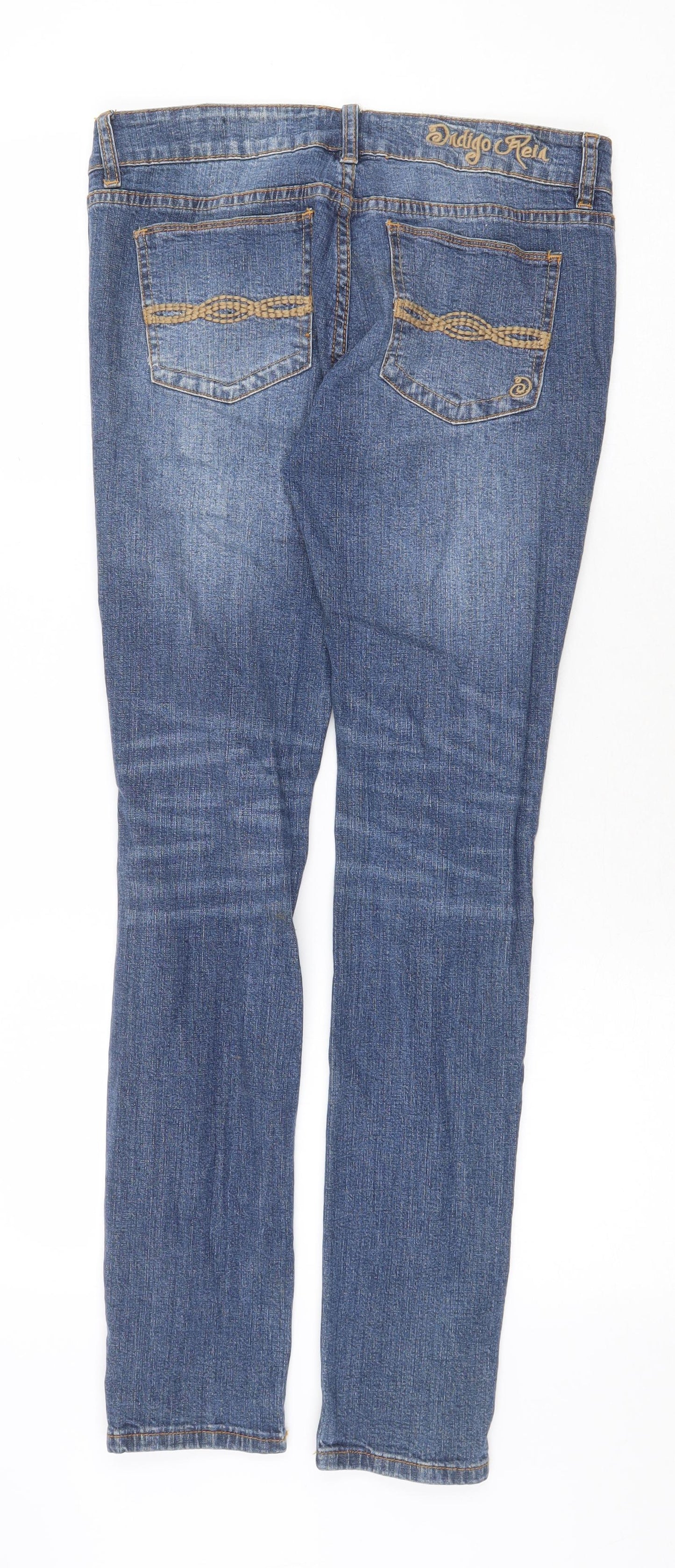 Indigo Rein Womens Blue Cotton Skinny Jeans Size 30 in Regular Zip