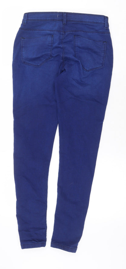 Dorothy Perkins Womens Blue Cotton Skinny Jeans Size 10 Regular Zip