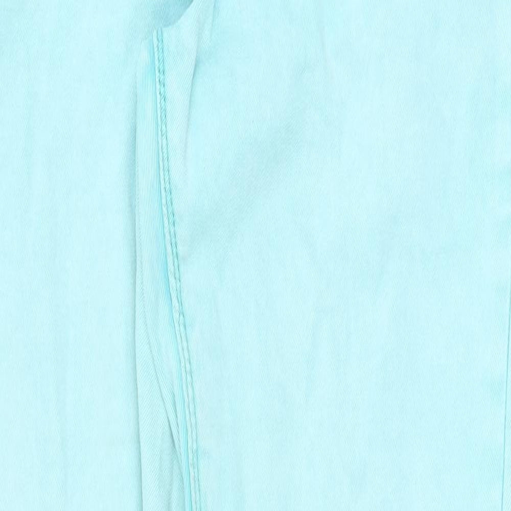 Topshop Womens Green Cotton Skinny Jeans Size 28 in Regular Zip