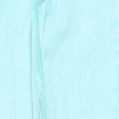 Topshop Womens Green Cotton Skinny Jeans Size 28 in Regular Zip