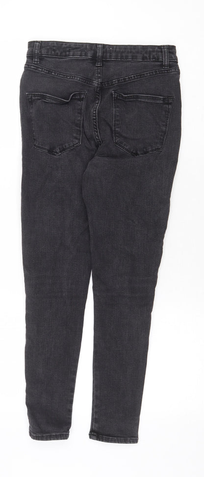 New Look Womens Grey Cotton Skinny Jeans Size 10 Regular Zip