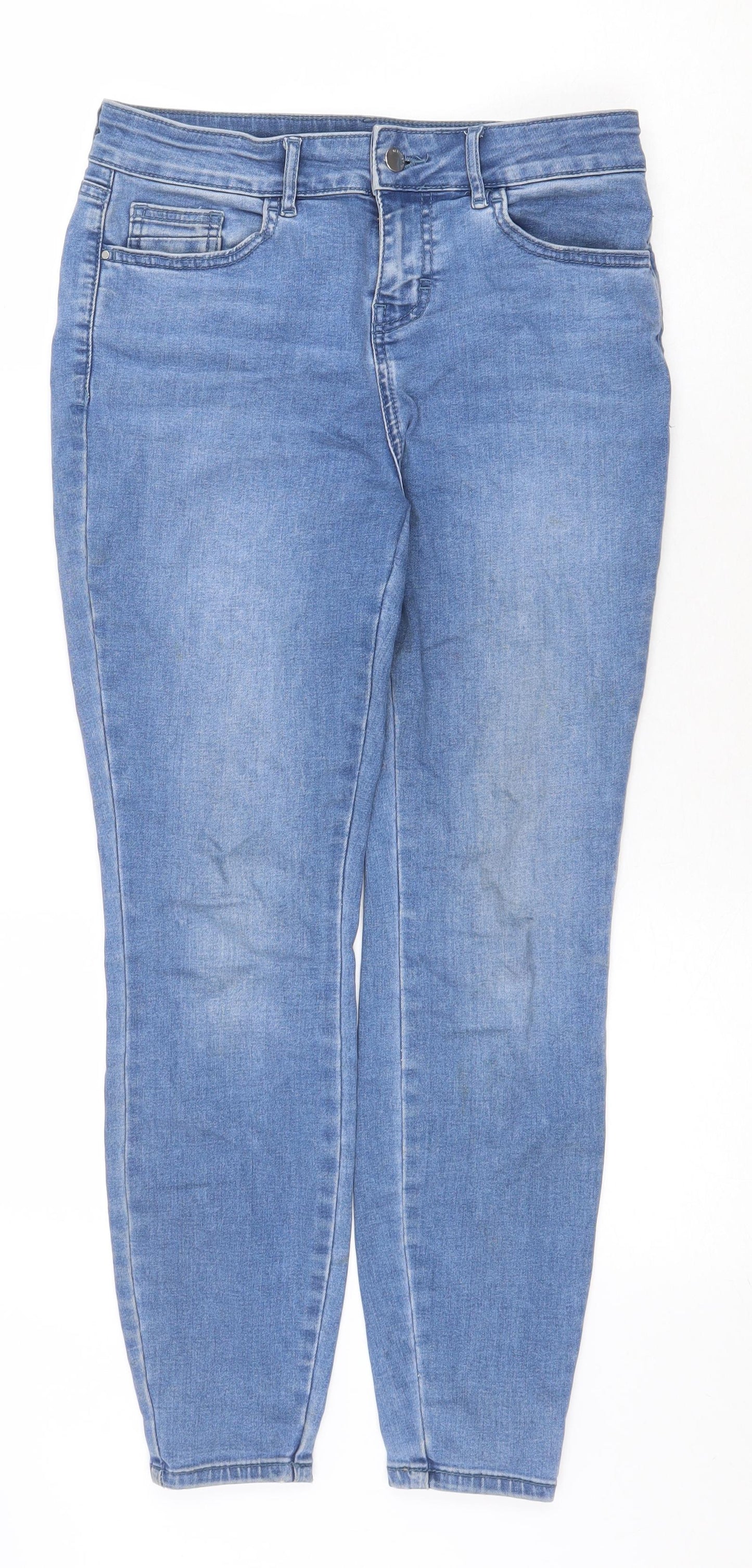 Denim & Co. Womens Blue Cotton Skinny Jeans Size 10 Regular Zip