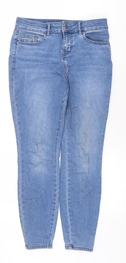 Denim & Co. Womens Blue Cotton Skinny Jeans Size 10 Regular Zip