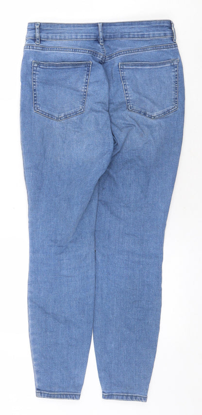 Denim & Co. Womens Blue Cotton Skinny Jeans Size 10 Regular Zip