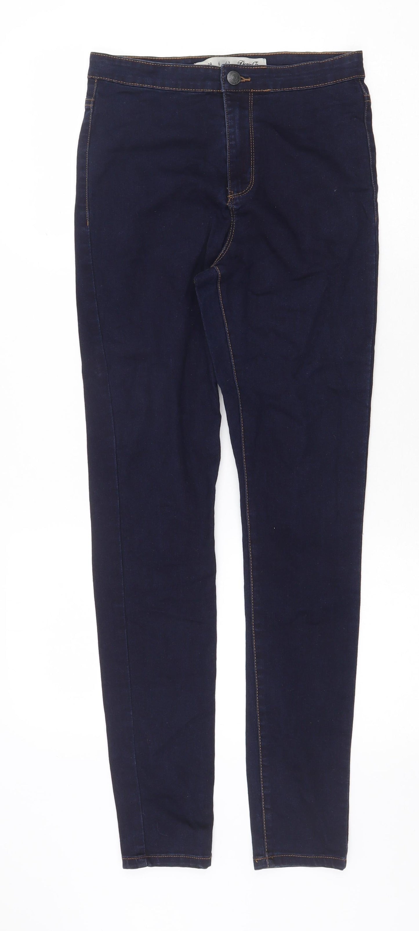 Denim & Co. Womens Blue Cotton Skinny Jeans Size 10 Regular Zip