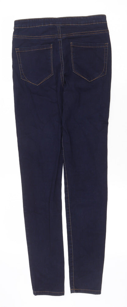 Denim & Co. Womens Blue Cotton Skinny Jeans Size 10 Regular Zip