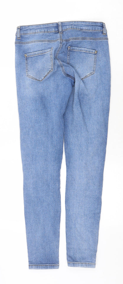 Denim & Co. Womens Blue Cotton Skinny Jeans Size 8 Regular Zip