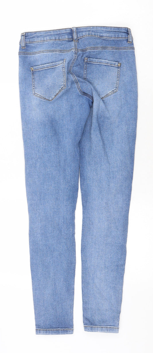 Denim & Co. Womens Blue Cotton Skinny Jeans Size 8 Regular Zip