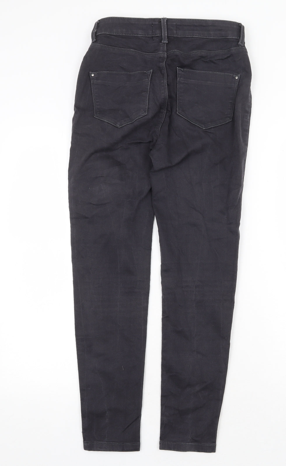 Dorothy Perkins Womens Grey Cotton Skinny Jeans Size 8 Regular Zip