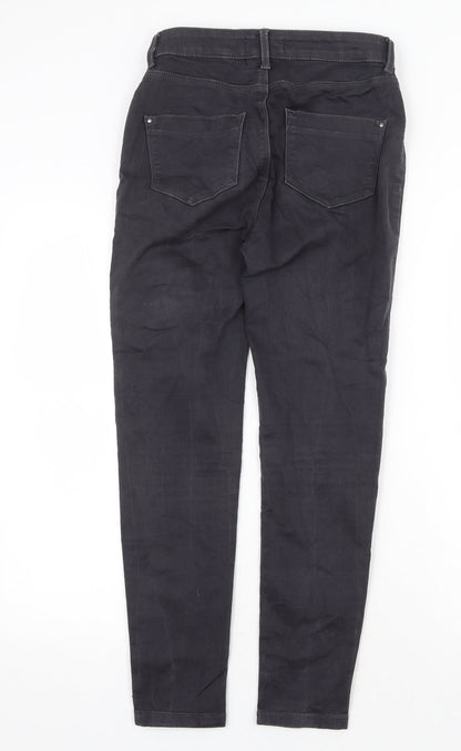 Dorothy Perkins Womens Grey Cotton Skinny Jeans Size 8 Regular Zip