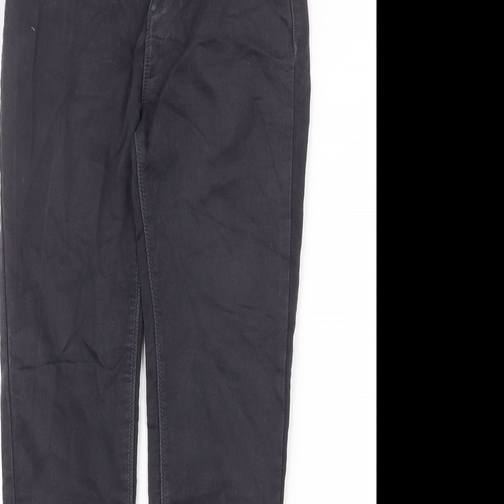 Dorothy Perkins Womens Grey Cotton Skinny Jeans Size 8 Regular Zip