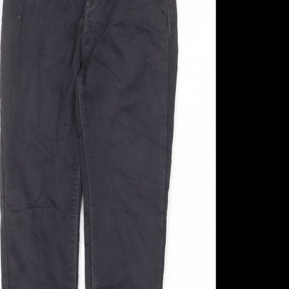 Dorothy Perkins Womens Grey Cotton Skinny Jeans Size 8 Regular Zip