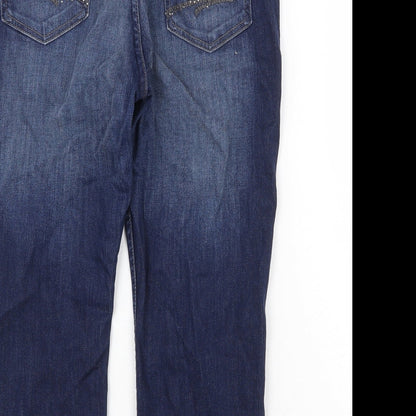 Womens UK Size 32 in Preworn Regular Fit Straight Blue Jeans
