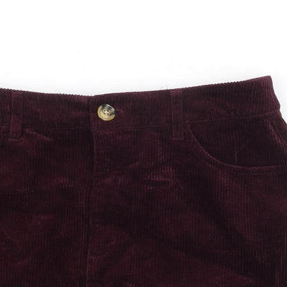 FOREVER 21 Womens Purple Cotton Straight & Pencil Skirt Size L Zip