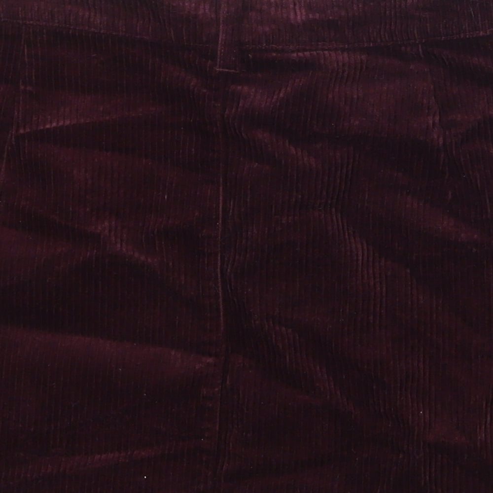 FOREVER 21 Womens Purple Cotton Straight & Pencil Skirt Size L Zip