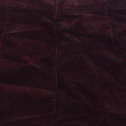 FOREVER 21 Womens Purple Cotton Straight & Pencil Skirt Size L Zip