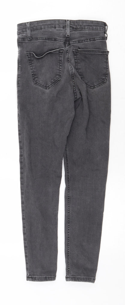 Topshop Womens Grey Cotton Skinny Jeans Size 26 in Regular Zip