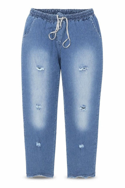 Womens UK Size 3XL Preworn Regular Fit Straight Blue Jeans