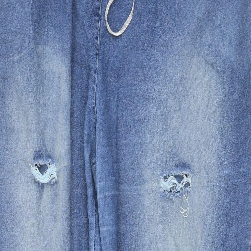 Womens UK Size 3XL Preworn Regular Fit Straight Blue Jeans