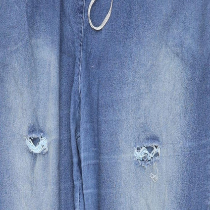 Womens UK Size 3XL Preworn Regular Fit Straight Blue Jeans