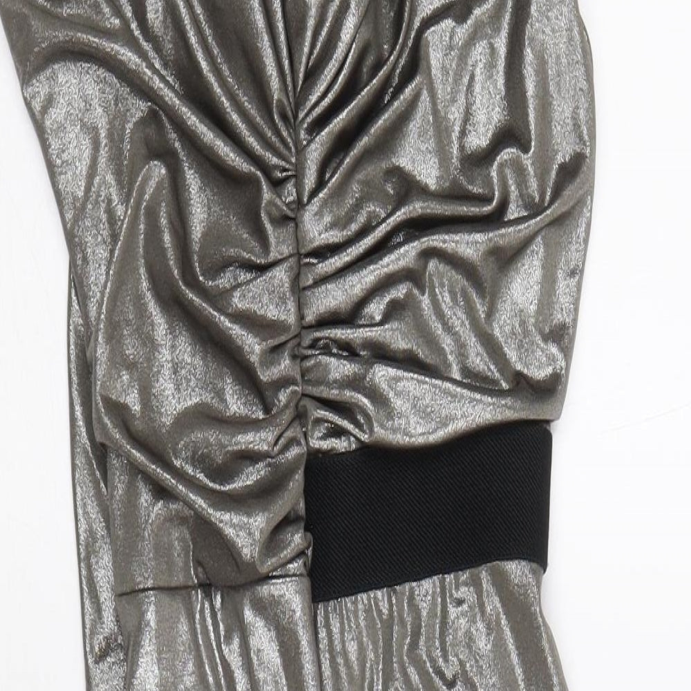 Miss Selfridge Womens Silver Polyester Shift Size 6 V-Neck Pullover