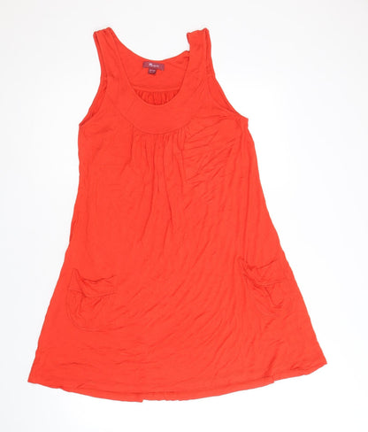 Monsoon Womens Red Viscose A-Line Size 12 Round Neck Pullover