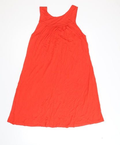 Monsoon Womens Red Viscose A-Line Size 12 Round Neck Pullover