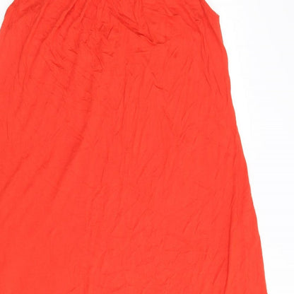 Monsoon Womens Red Viscose A-Line Size 12 Round Neck Pullover