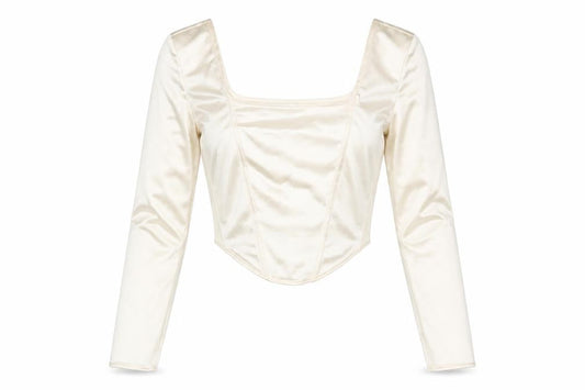 Womens UK Size S Divided by H&M Ivory Cropped Blouse