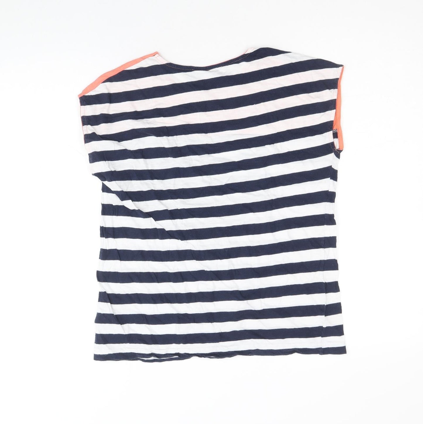 Bonprix Collection Womens Multicoloured Striped 100% Cotton Basic T-Shirt Size S Round Neck