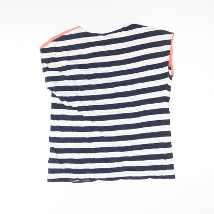 Bonprix Collection Womens Multicoloured Striped 100% Cotton Basic T-Shirt Size S Round Neck