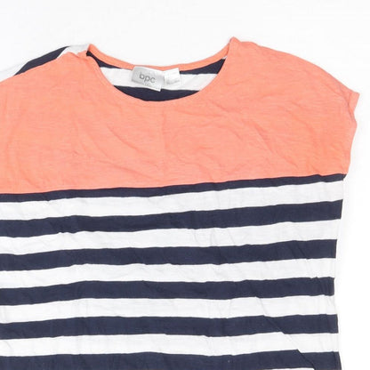 Bonprix Collection Womens Multicoloured Striped 100% Cotton Basic T-Shirt Size S Round Neck