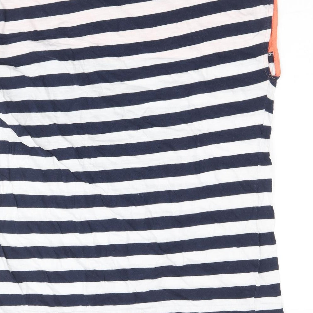 Bonprix Collection Womens Multicoloured Striped 100% Cotton Basic T-Shirt Size S Round Neck