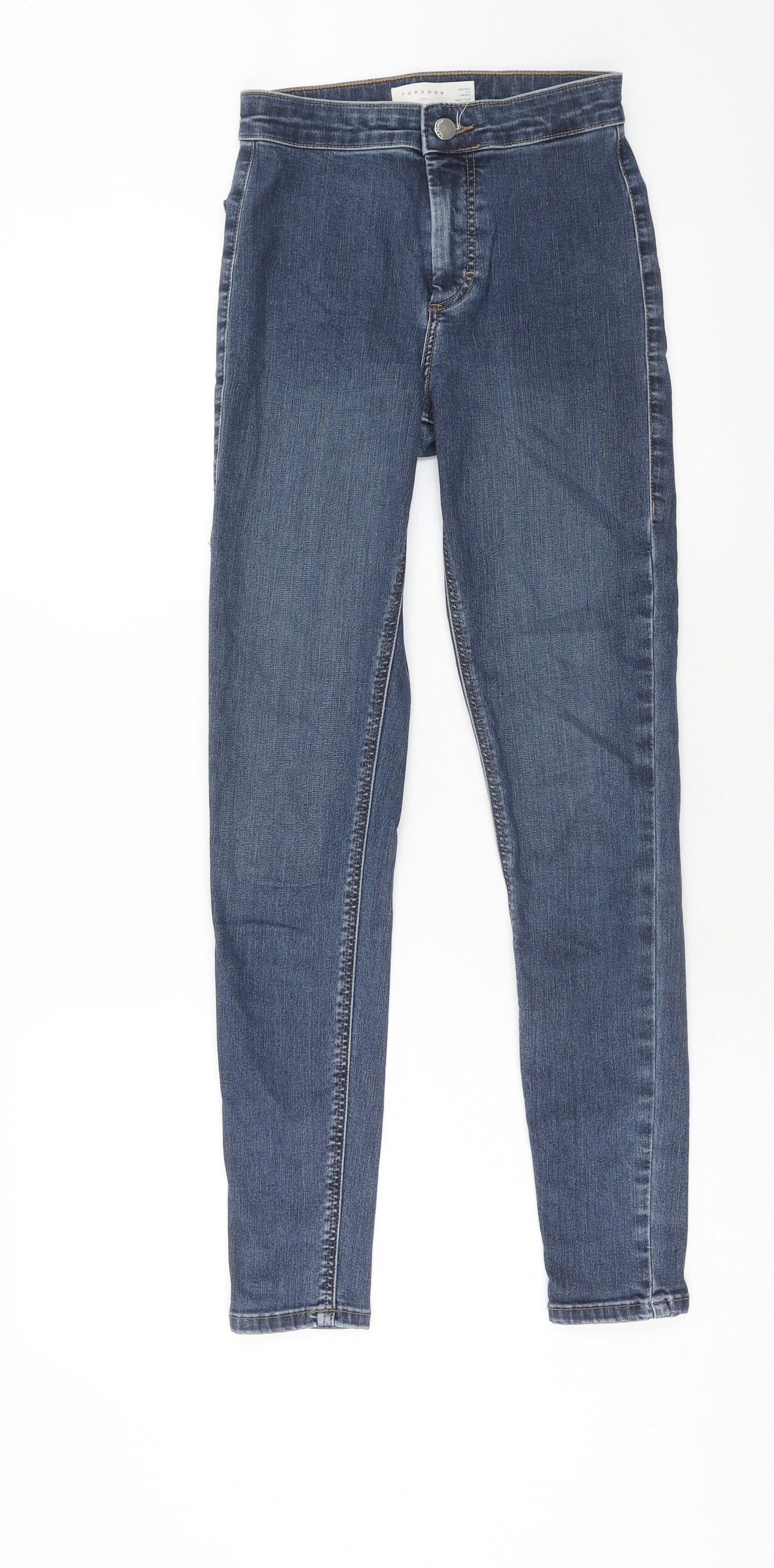 Topshop Womens Blue Cotton Skinny Jeans Size 26 in L32 in Regular Zip