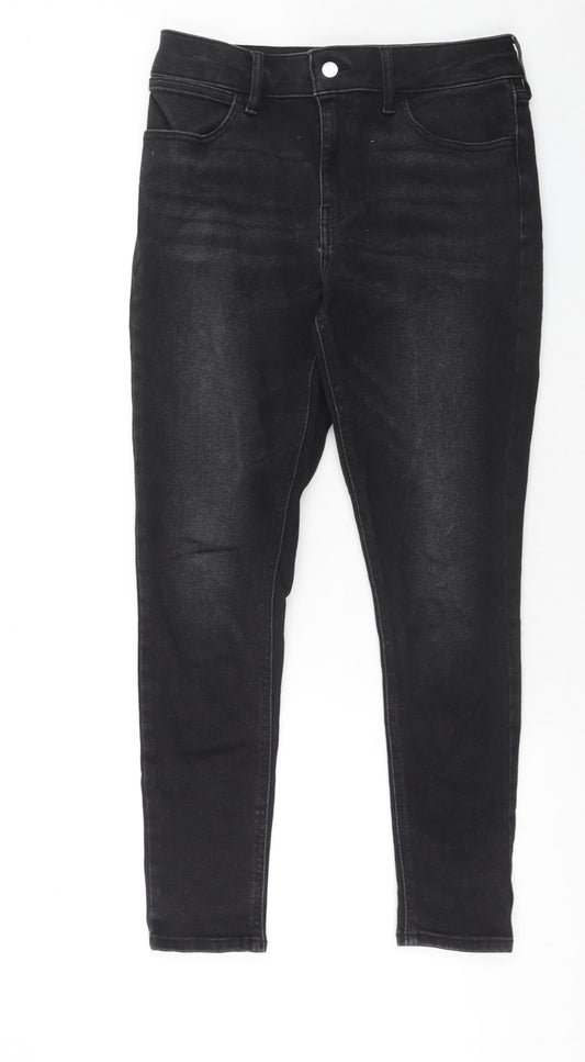 Topshop Womens Blue Cotton Skinny Jeans Size 32 in L32 in Regular Zip