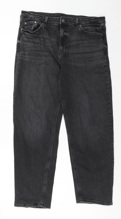 Eighty Eight Womens Black Cotton Straight Jeans Size 36 in Regular Zip