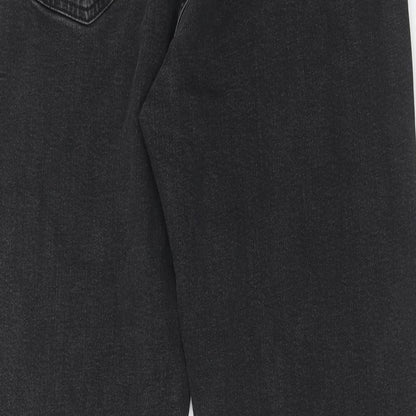 Eighty Eight Womens Black Cotton Straight Jeans Size 36 in Regular Zip