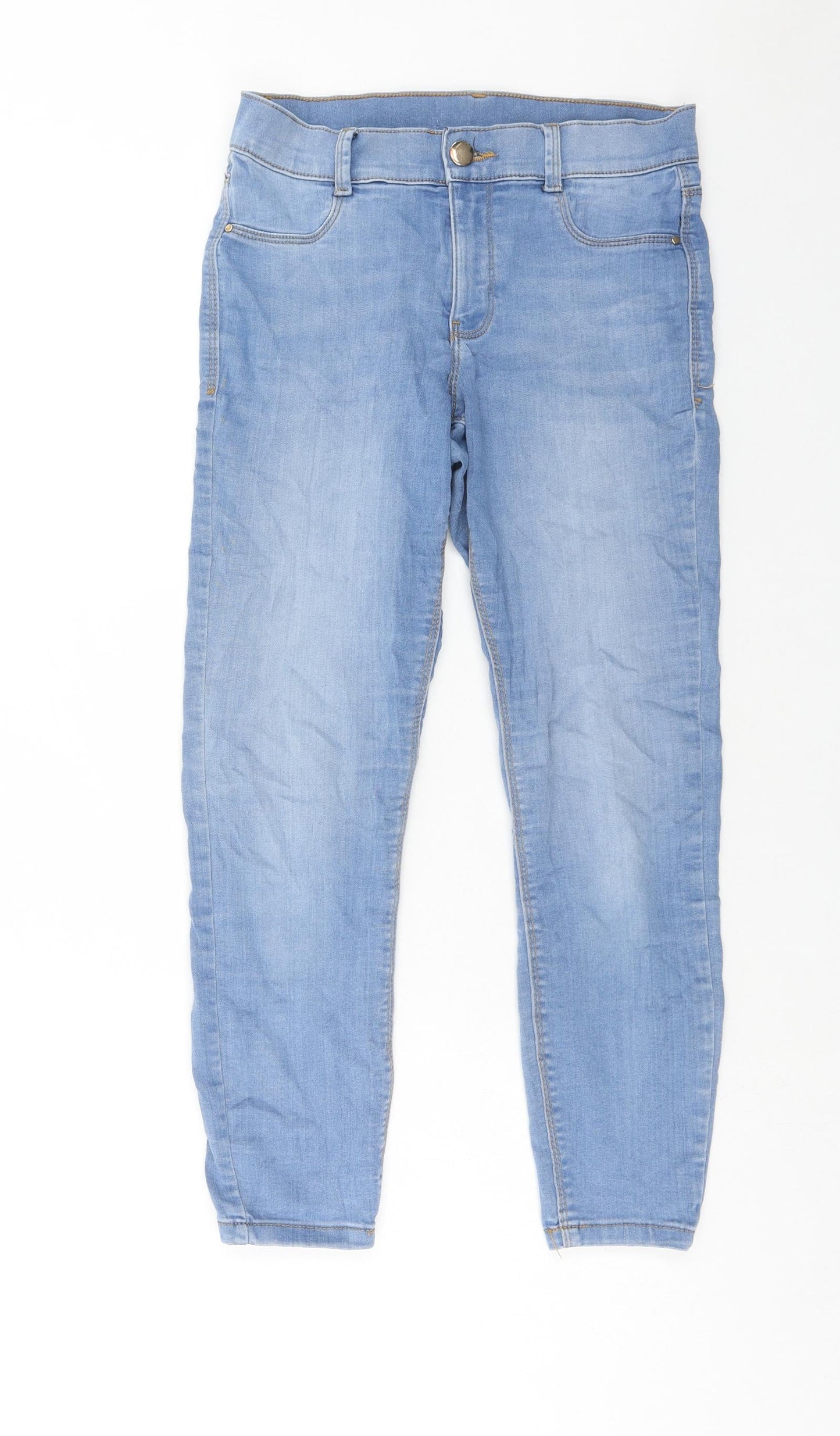 Dorothy Perkins Womens Blue Cotton Skinny Jeans Size 8 Regular Zip