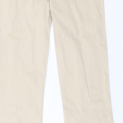 Womens UK Size 30 in Preworn Regular Fit Wide-Leg Brown Jeans