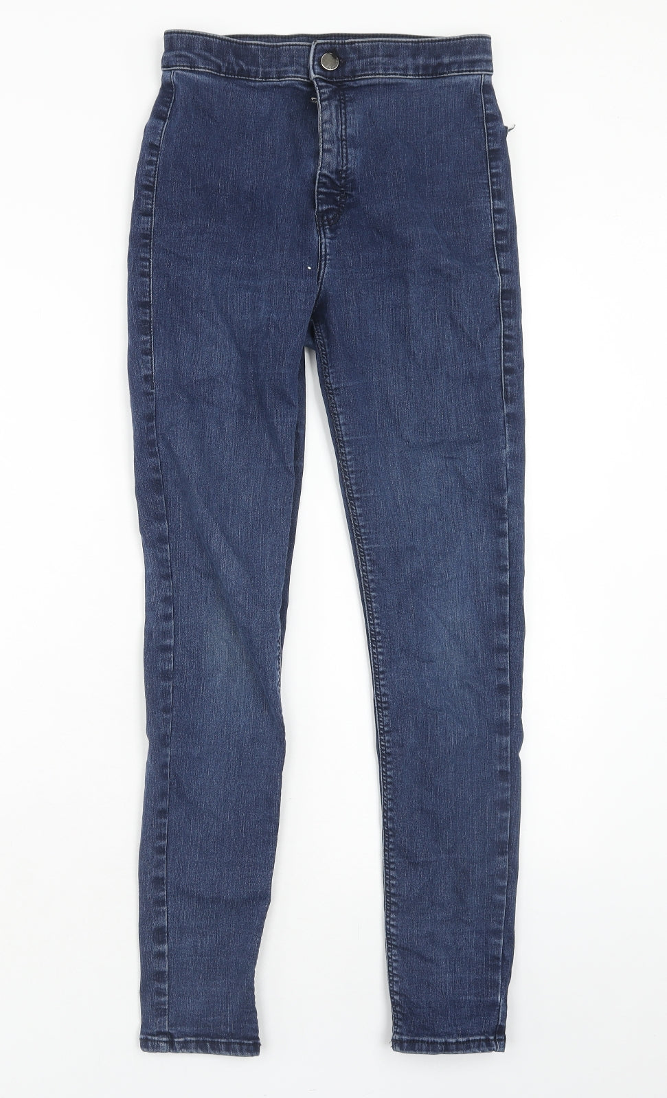Topshop Womens Blue Cotton Skinny Jeans Size 28 in L32 in Regular Zip