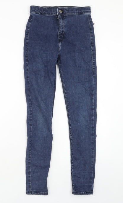 Topshop Womens Blue Cotton Skinny Jeans Size 28 in L32 in Regular Zip