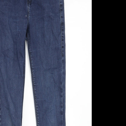Topshop Womens Blue Cotton Skinny Jeans Size 28 in L32 in Regular Zip