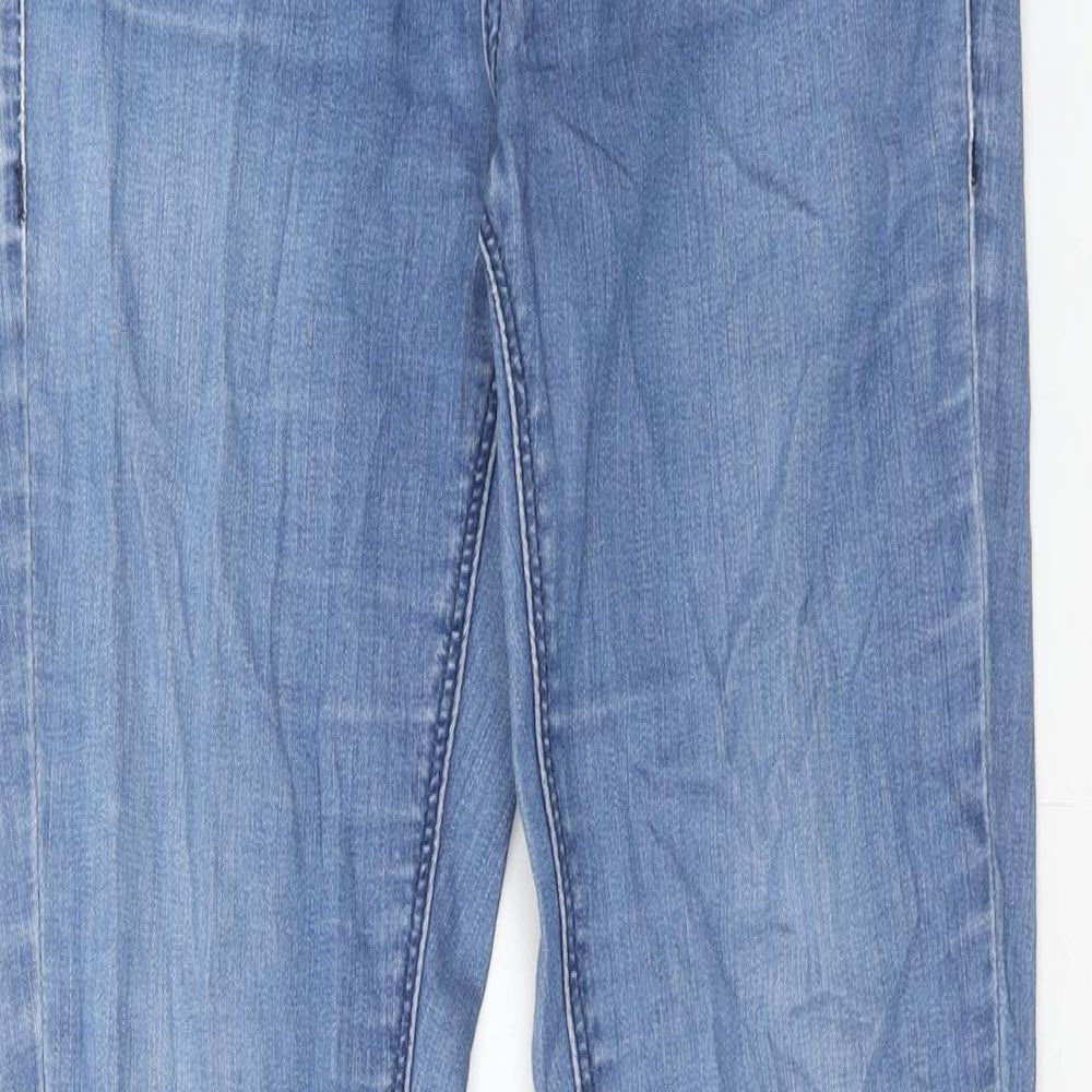 Topshop Womens Blue Cotton Skinny Jeans Size 26 in L32 in Regular Zip