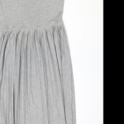Oasis Womens Grey Polyester T-Shirt Dress Size XS Round Neck Pullover