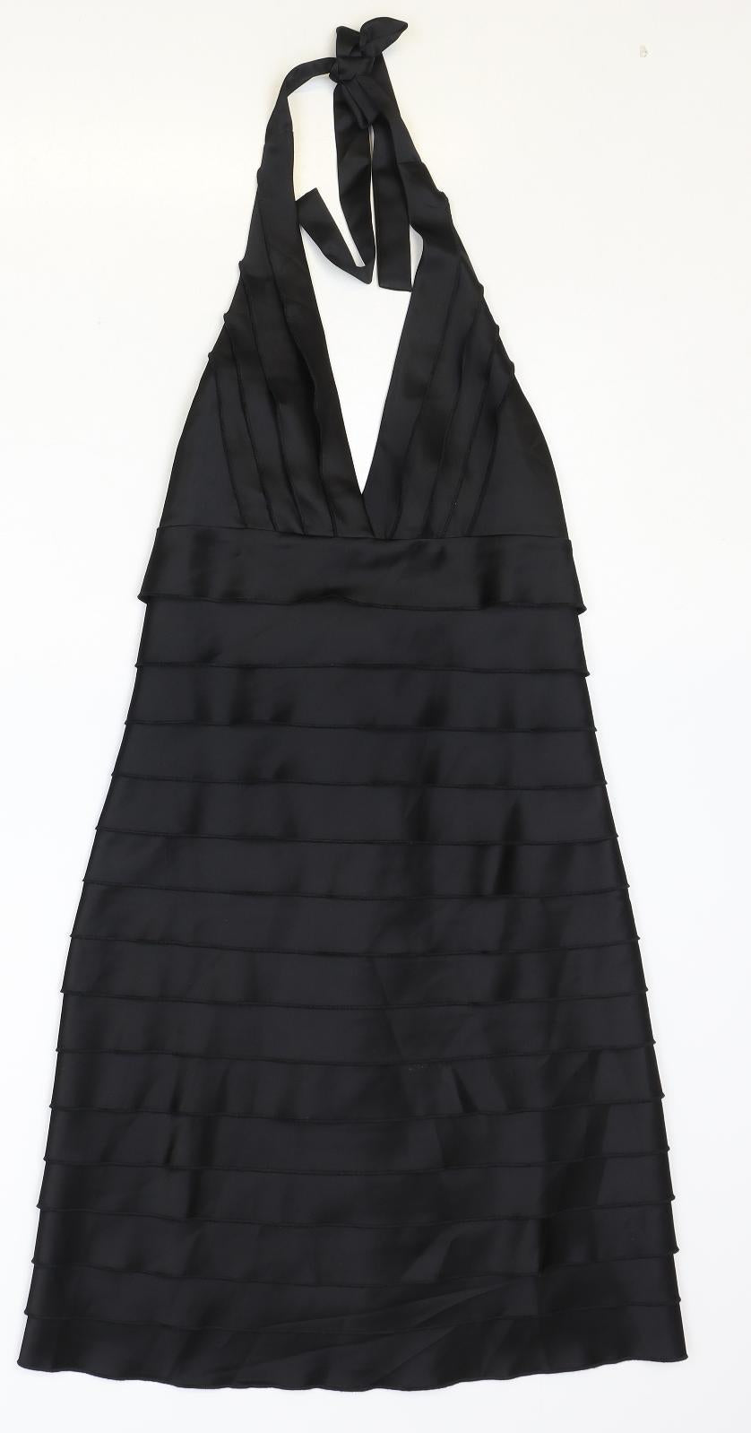 Todays Woman Womens Black Polyester A-Line Size 8 Halter Zip